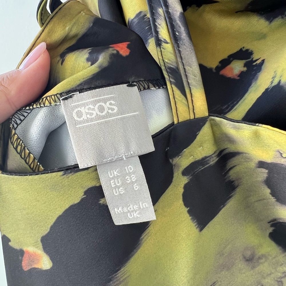 GREEN LEOPARD PRINT MINI SLIP DRESS | ASOS - Picture 5 of 5